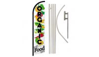 Organic Food Windless Banner Flag & Pole Kit