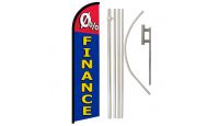 0 Percent Finance Superknit Polyester Swooper Flag Size 11.5ft by 2.5ft & 6 Piece Pole & Ground Spike Kit
