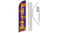 Pumpkins Superknit Polyester Swooper Flag Size 11.5ft by 2.5ft & 6 Piece Pole & Ground Spike Kit