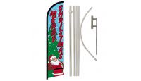 Merry Christmas (Snow) Windless Banner Flag & Pole Kit
