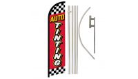 Auto Tinting (Red Checkered) Windless Banner Flag & Pole Kit