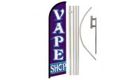 Vape Shop Superknit Polyester Swooper Flag Size 11.5ft by 2.5ft & 6 Piece Pole & Ground Spike Kit