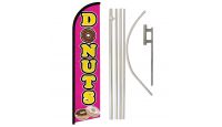 Donuts (Pink) Windless Banner Flag & Pole Kit