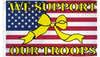 We Support Our Troops USA Ribbon Printed Polyester Flag 3ft by 5ft