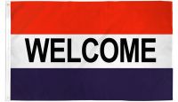 Welcome R/W/B   Printed Polyester Flag 3ft by 5ft