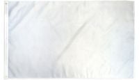 White Solid Color Printed Polyester DuraFlag 3ft by 5ft