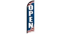 Open Patriotic Superknit Polyester Windless Flag Size 11.5ft by 2.5ft