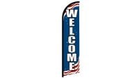 Welcome Patriotic Superknit Polyester Windless Flag Size 11.5ft by 2.5ft