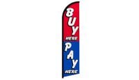 Buy Here Pay Here Superknit Polyester Windless Flag Size 11.5ft by 2.5ft