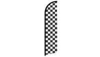Black & White Checkered Superknit Polyester Windless Flag Size 11.5ft by 2.5ft