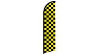 Yellow & Black Checkered Superknit Polyester Windless Flag Size 11.5ft by 2.5ft