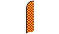 Red & Yellow Checkered Superknit Polyester Windless Flag Size 11.5ft by 2.5ft