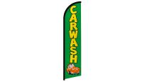 Car Wash Green Superknit Polyester Windless Flag Size 11.5ft by 2.5ft