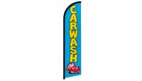 Car Wash Blue Superknit Polyester Windless Flag Size 11.5ft by 2.5ft