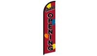 Grand Opening Balloons Superknit Polyester Windless Flag Size 11.5ft by 2.5ft