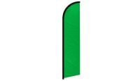Green Solid Color Superknit Polyester Windless Flag Size 11.5ft by 2.5ft