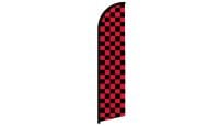 Red & Black Checkered Superknit Polyester Windless Flag Size 11.5ft by 2.5ft