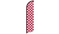 Red & White Checkered Superknit Polyester Windless Flag Size 11.5ft by 2.5ft