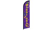 Mardi Gras Superknit Polyester Windless Flag Size 11.5ft by 2.5ft