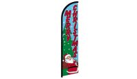 Merry Christmas Snow Superknit Polyester Windless Flag Size 11.5ft by 2.5ft