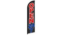 Open 24/7 Superknit Polyester Windless Flag Size 11.5ft by 2.5ft