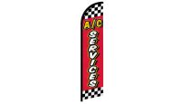 A/C Services Red Checkered Superknit Polyester Windless Flag Size 11.5ft by 2.5ft