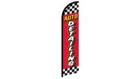 Auto Detailing Red Checkered Superknit Polyester Windless Flag Size 11.5ft by 2.5ft