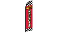Auto Repair Red Checkered Superknit Polyester Windless Flag Size 11.5ft by 2.5ft