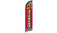 Auto Stereos Red Checkered Superknit Polyester Windless Flag Size 11.5ft by 2.5ft
