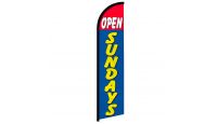 Open Sundays (Red & Blue) Windless Banner Flag