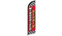 Windshield Repair (Red Checkered) Windless Banner Flag
