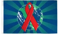 World Aids Awareness Printed Polyester Flag 3ft by 5ft
