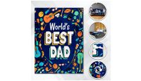 World's Best Dad  Blanket 50in by 60in in Soft Plush with closeups of material and displayed on furniture