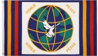World Peace Globe Printed Polyester Flag 3ft by 5ft