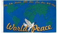 World Peace Map Printed Polyester Flag 3ft by 5ft