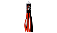 5ft Long Red Bandana Jolly Roger Shiny Polyester Windsock 
