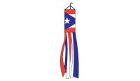 5ft Long Puerto Rico Shiny Polyester Windsock 