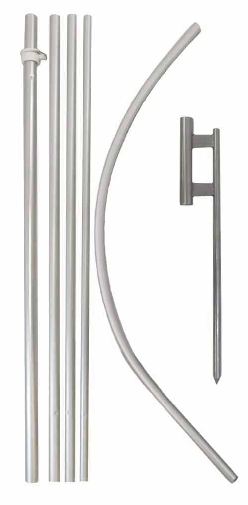 15 Foot Hybrid Aluminum/Fiberglass Pole for Flutter and Windless Flags 