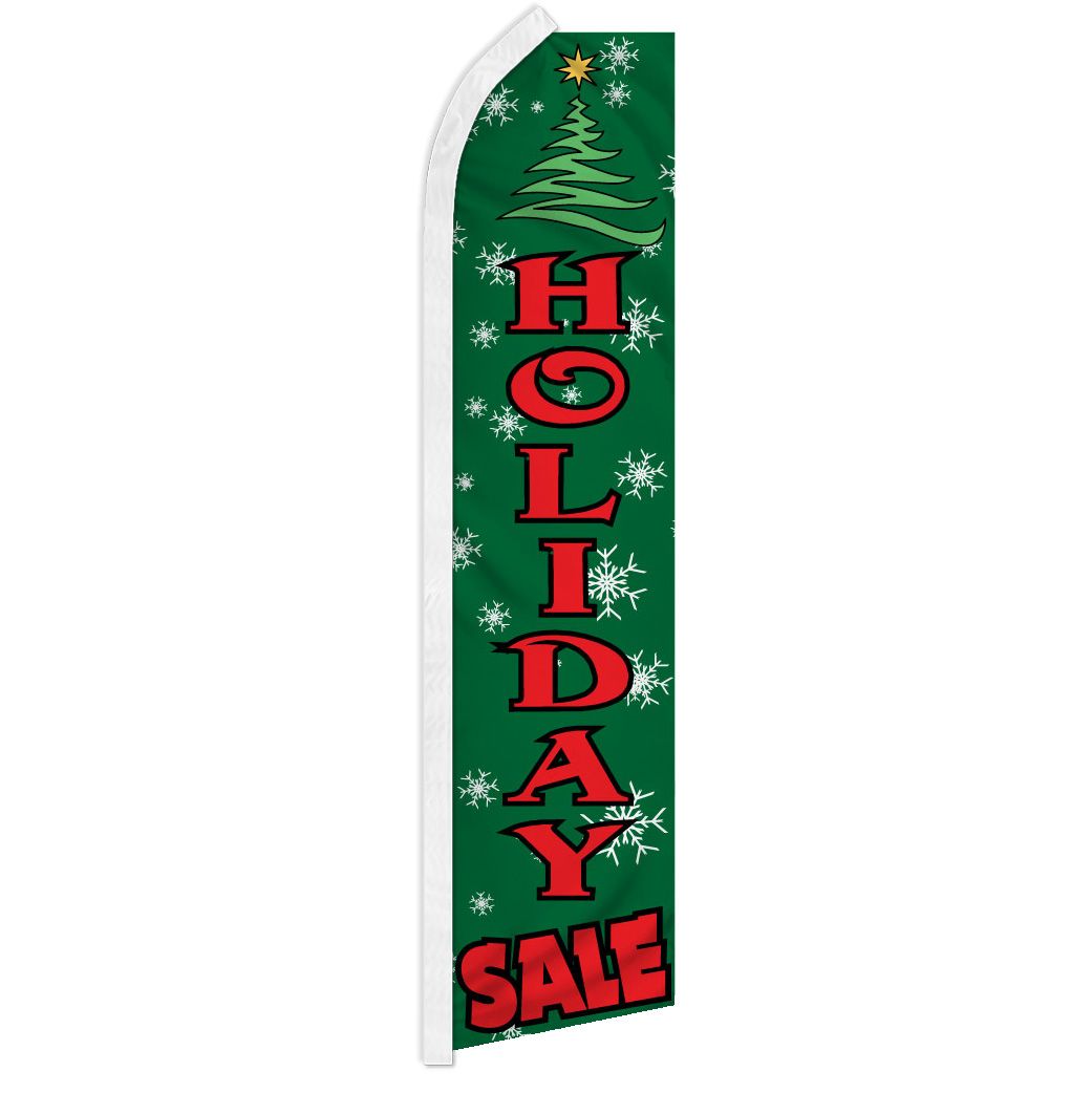Merry Christmas Holiday Deluxe Swooper Feather Banner Flag 