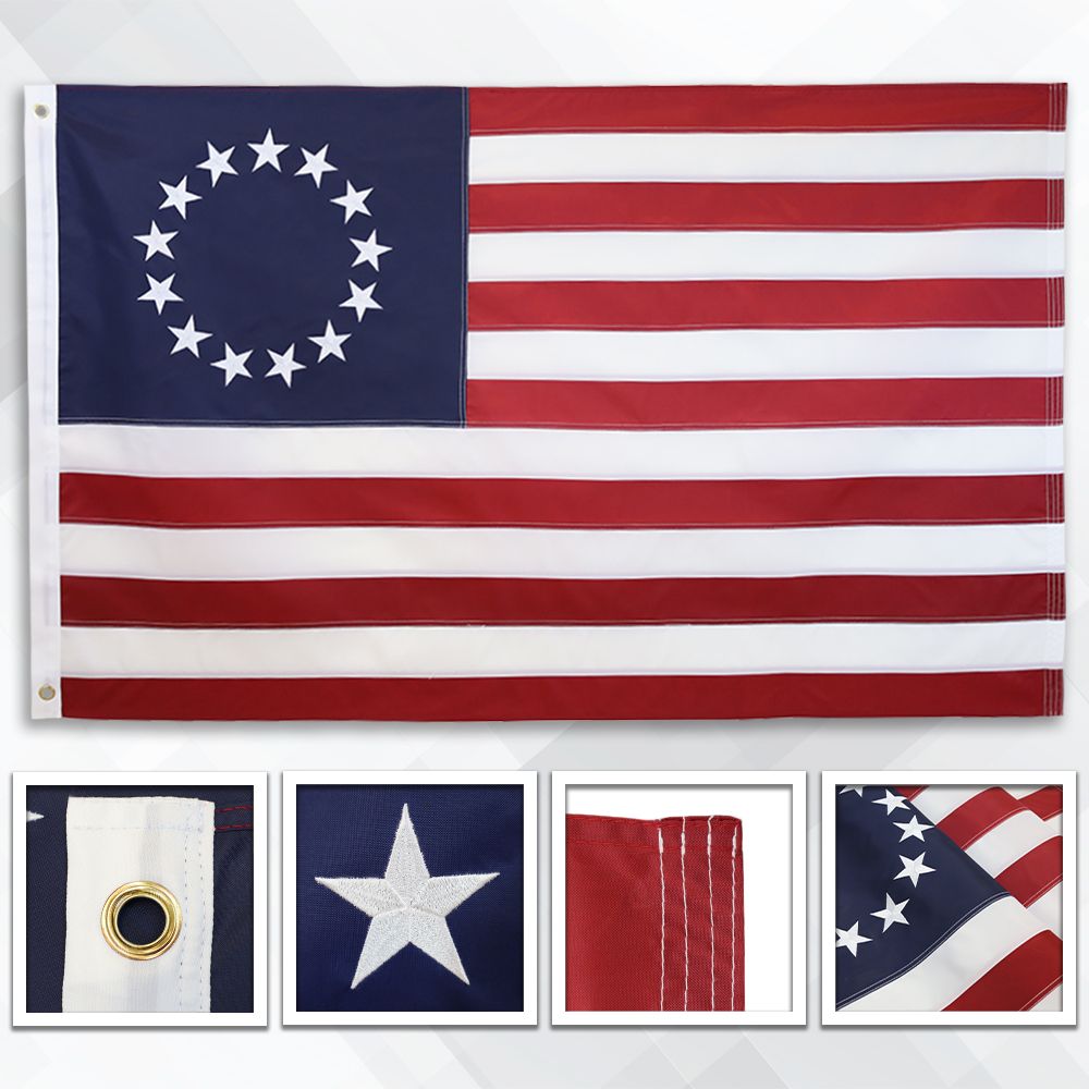 Rough Tex 5'X8' Betsy Ross US American 13 Star Flag Banner FAST SHIP 100% U.S.A 