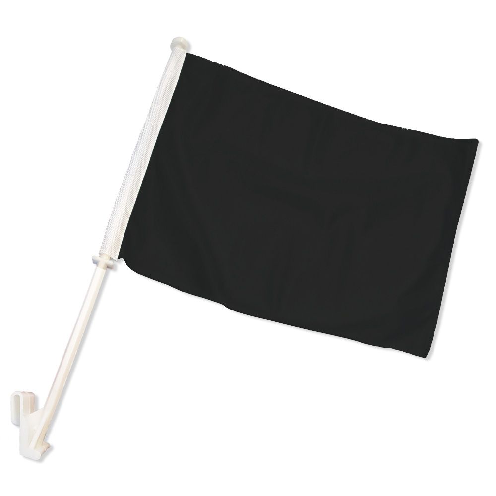 Black Solid Color Double-Sided Car Flag
