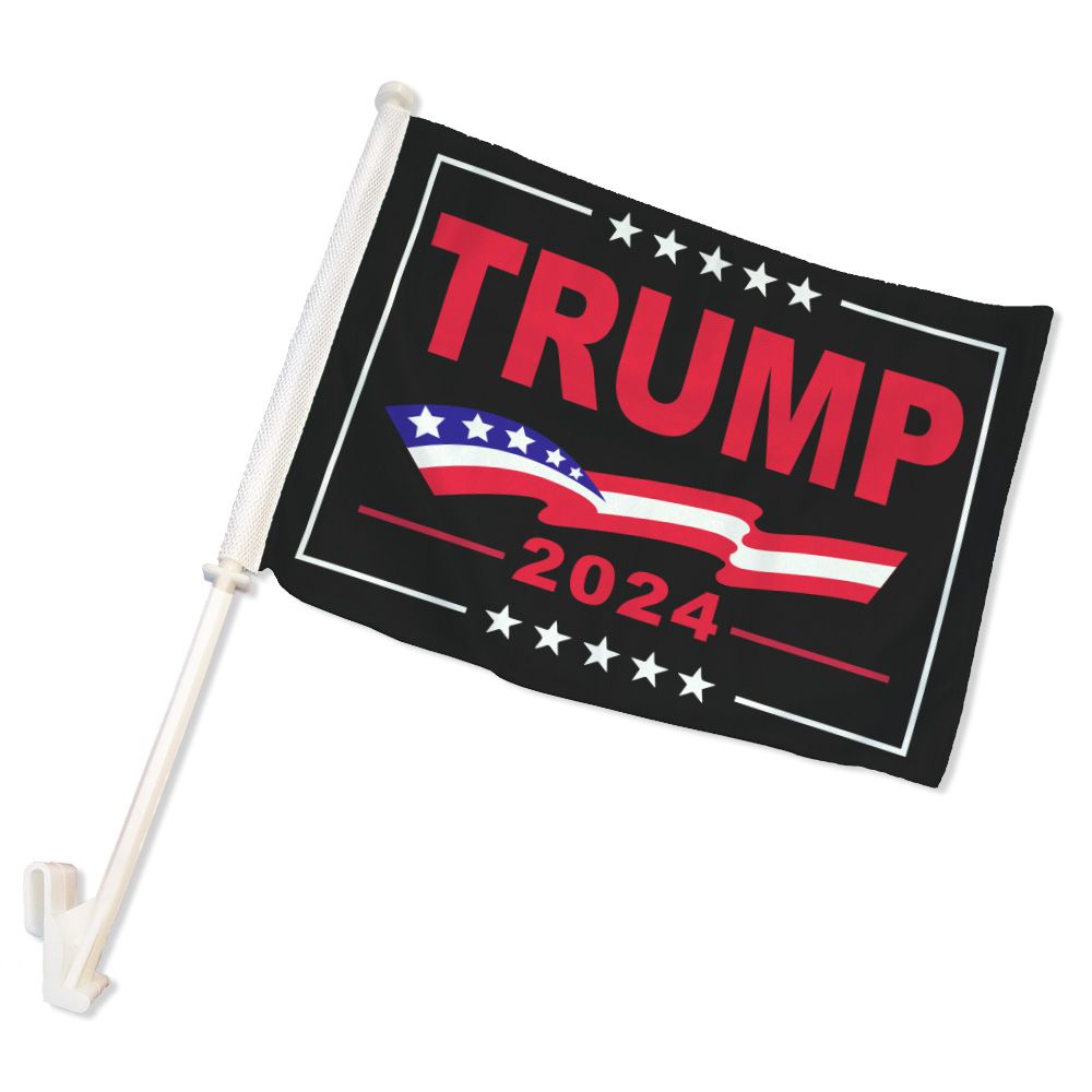 Trump 2024 (Black) Double-Sided Car Flag