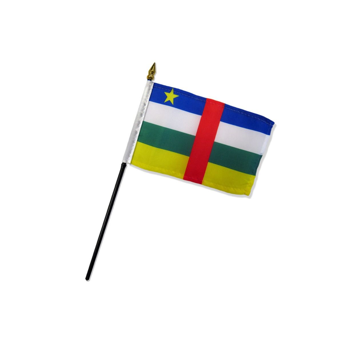 Central African Republic 4x6in Stick Flag Flags Importer International  Desk Flag