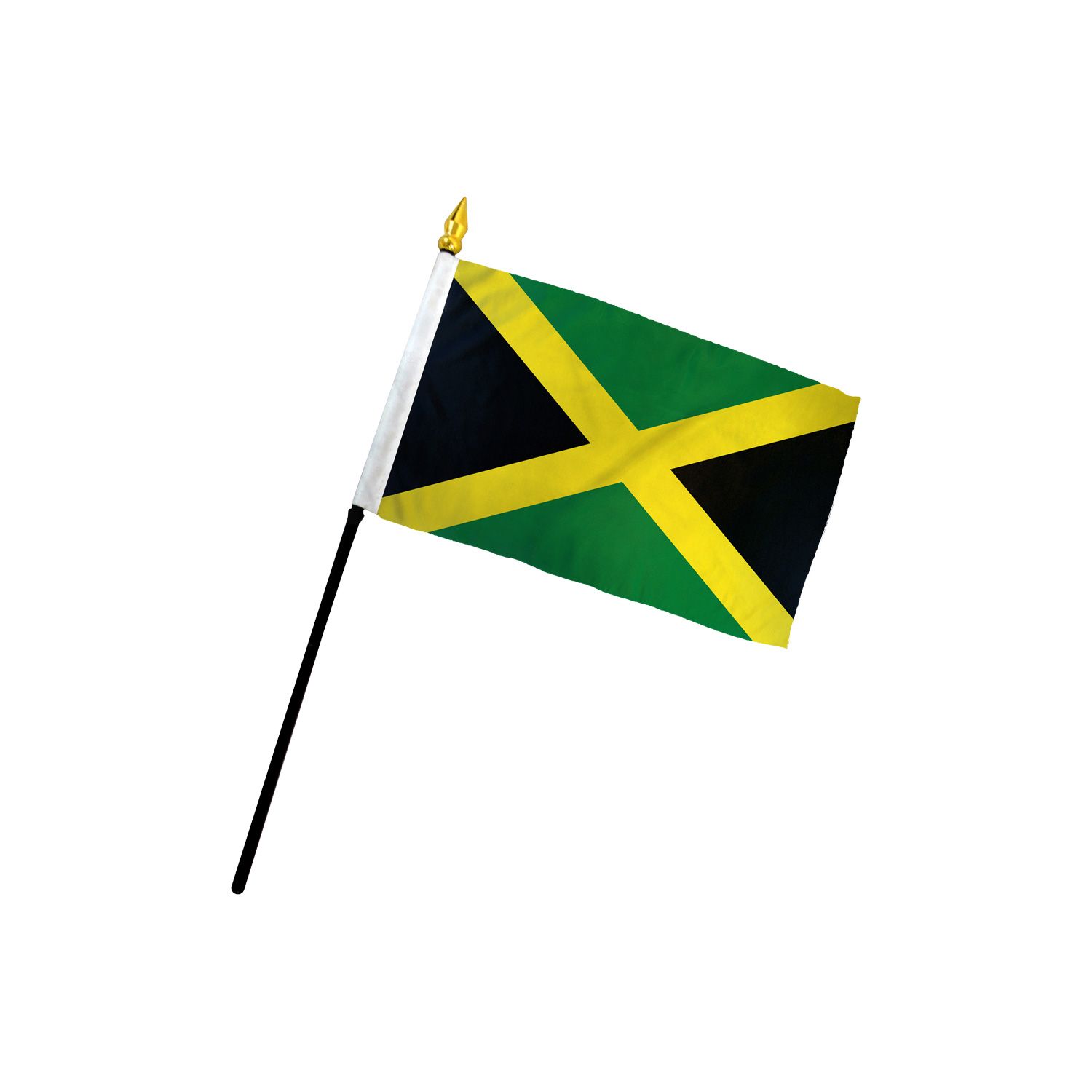 Jamaica Jamaican 2 Flag Desktop Table Display With Gold Base
