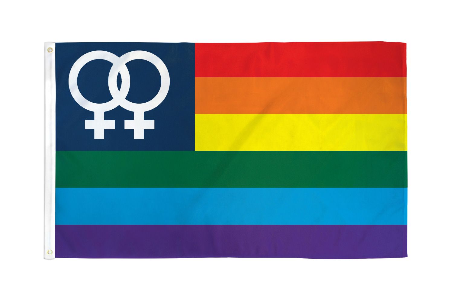 Small Double Venus Lesbian Rainbow 3'x5' Premium Quality Polyester Flag RUF 