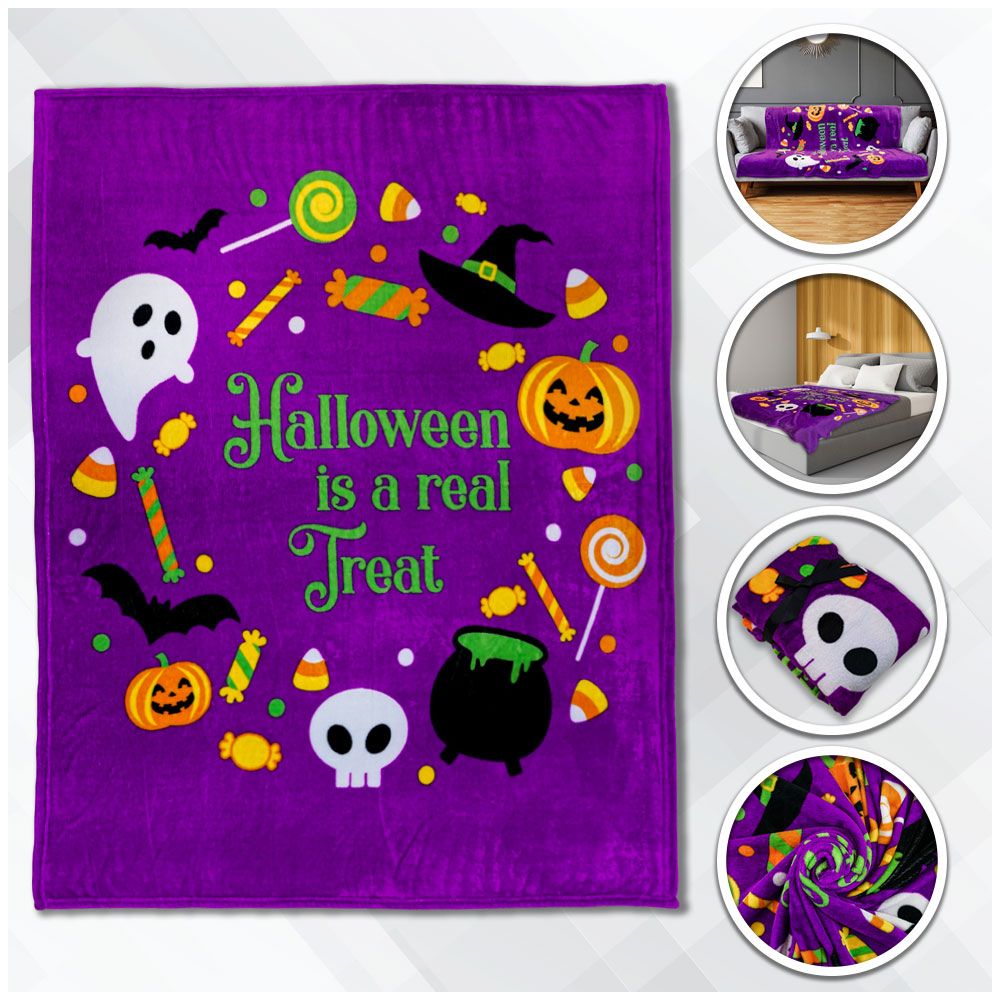 Halloween is a Real Treat Soft Plush 50x60in Blanket- FI