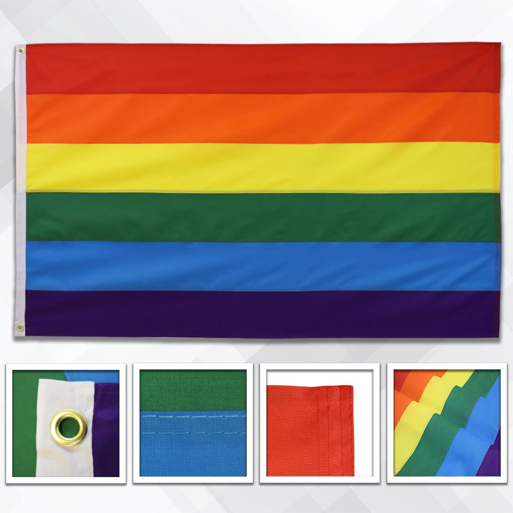 LGBT Various Sizes and Options Available Custom Made DuraFlag Rainbow Premium Quality Flag 