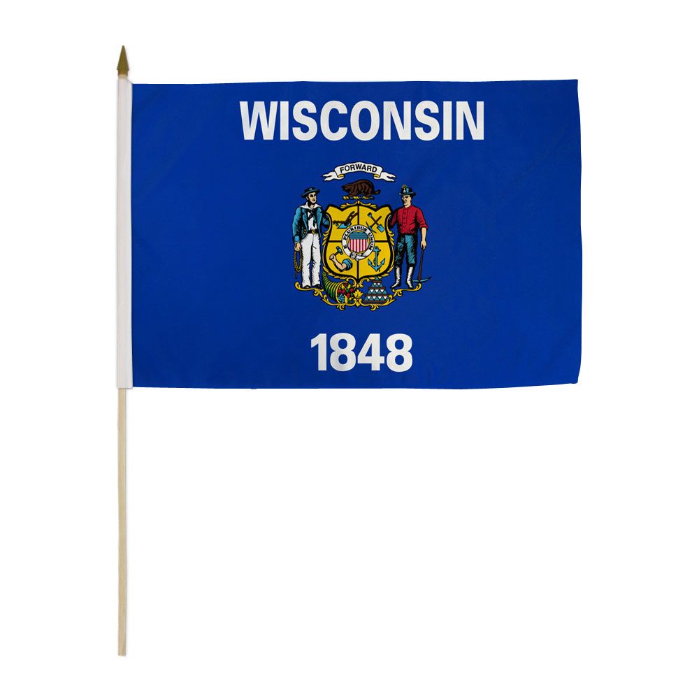 "WISCONSIN" 2x3 ft flag polyester state WI 