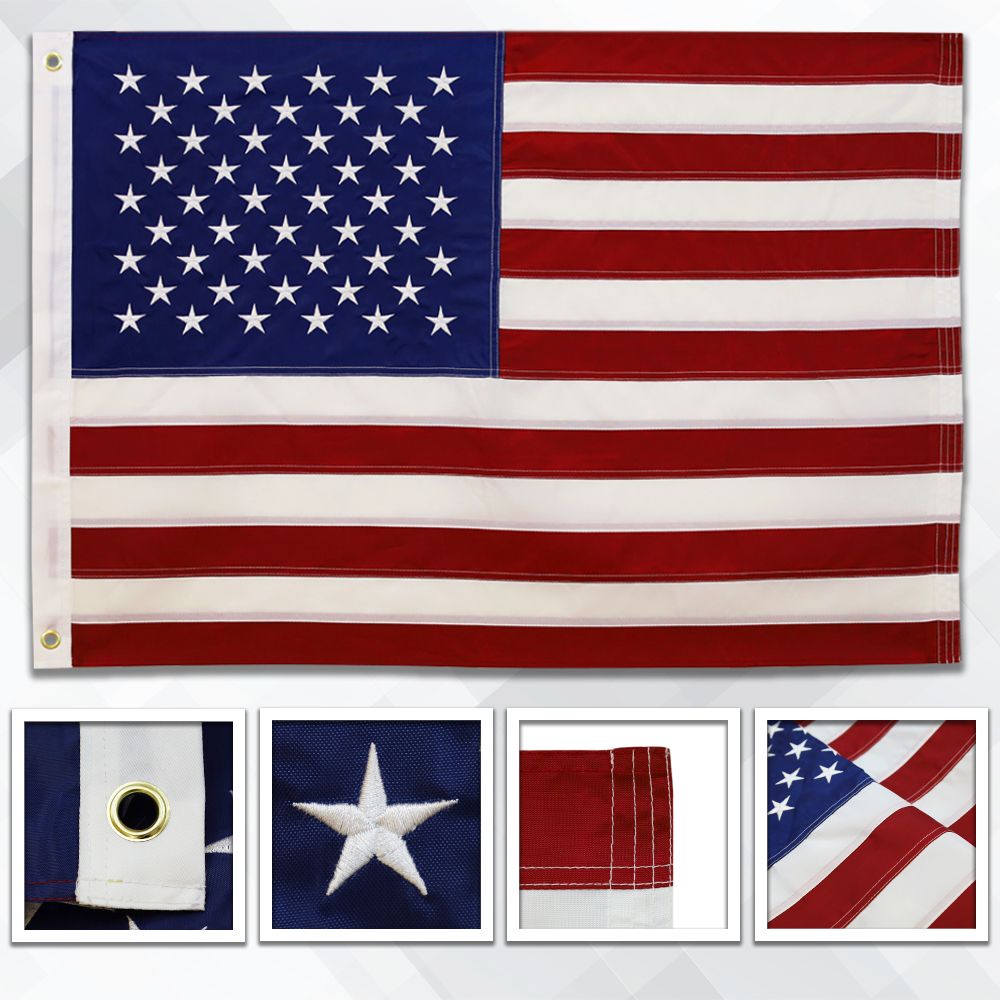 USA Embroidered Flag 2x3ft Flags Importer Durable Stitched Flag