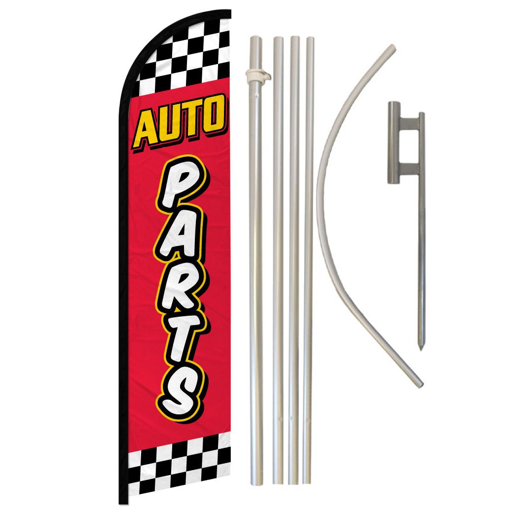 We Fix Flats Windless Standard Size Polyester Swooper Flag Sign Pk of 2 